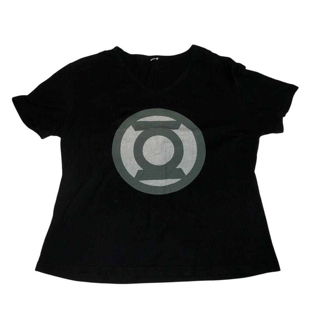 Lantern Graphic Ladies Tee Size XL Black DC Comics Short Sleeve Fitted Lanterns